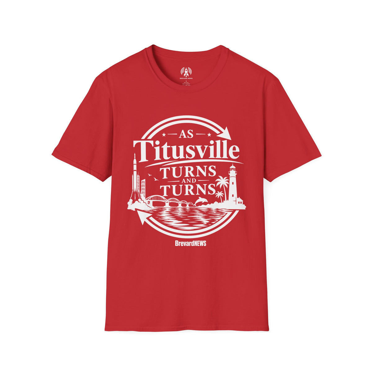 Titusville Turns T‑Shirt — 'As Titusville Turns' Vintage City Logo