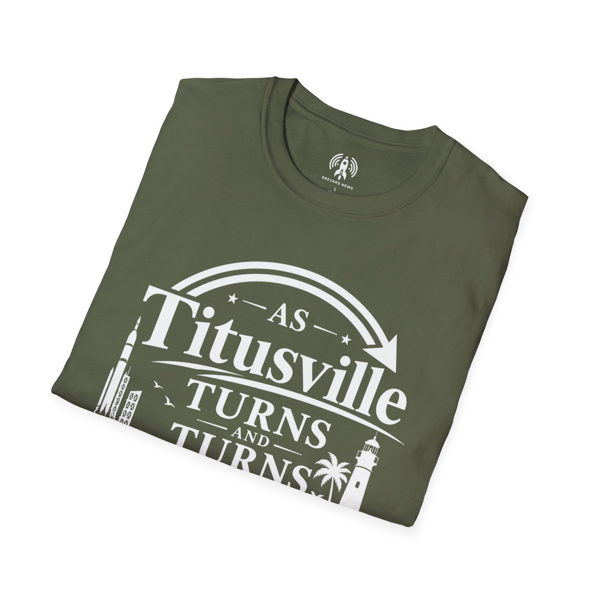 Titusville Turns T‑Shirt — 'As Titusville Turns' Vintage City Logo
